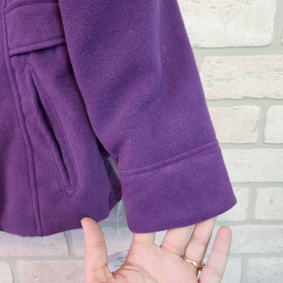 Girls Purple Coat Dressy Ruffled Button Down Collared Coat Size M 5/6 NWT - Picture 11 of 12